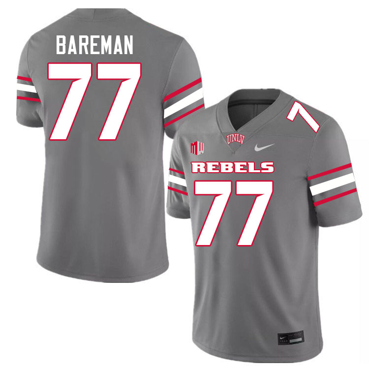 Men #77 Michael Bareman UNLV Rebels College Football Jerseys Stitched-Grey